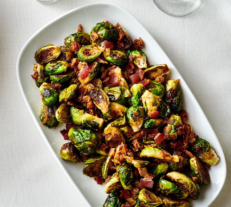 Brussels Sprouts With Bacon Marmalade and Hazelnuts